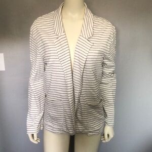 Caslon Nordstrom Cotton Open Jacket Cardigan Off White Black